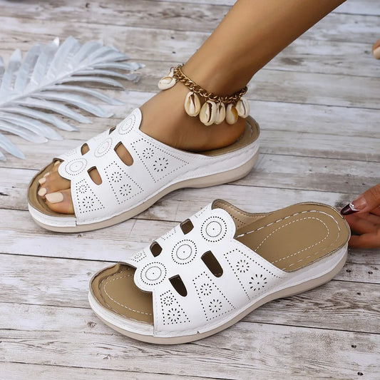 Open-Toe Cutout Sandals Carauana Store