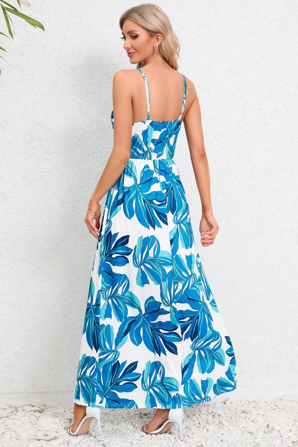 Printed Surplice Maxi Cami Dress Carauana Store