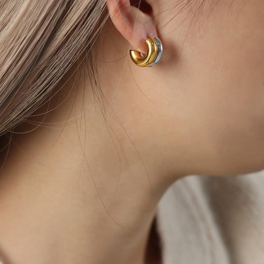 18K Gold-Plated C-Hoop Earrings Carauana Store