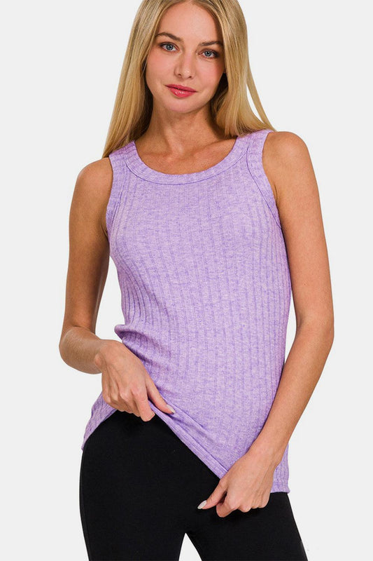 Zenana Ribbed Round Neck Tank Carauana Store
