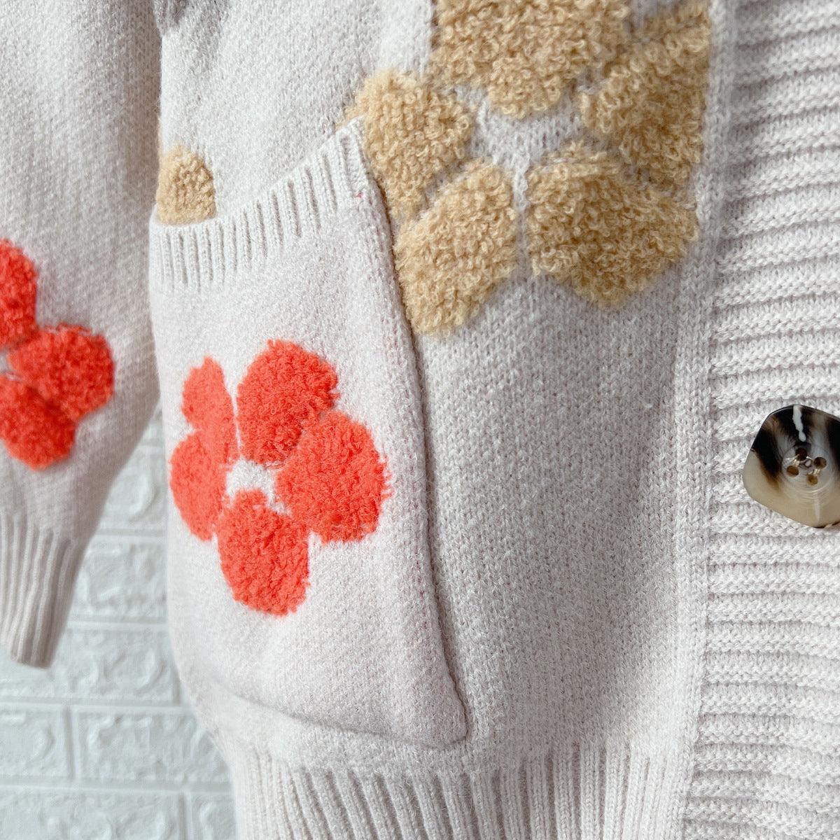 Floral V-Neck Button Up Cardigan with Pockets Carauana Store