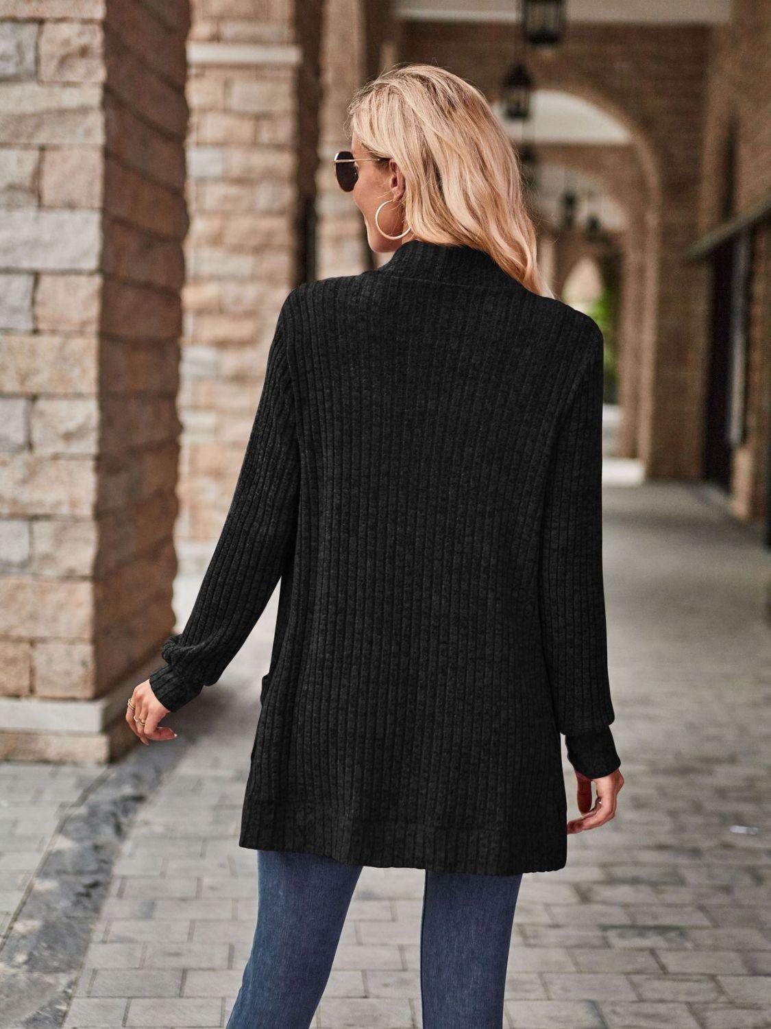 Open Front Cardigan with Pockets Carauana Store