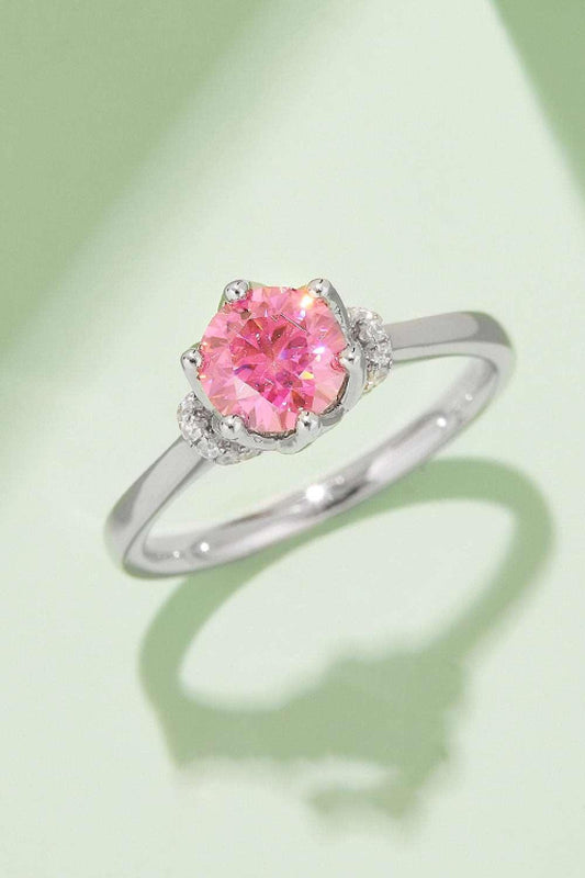 1 Carat Moissanite Contrast 925 Sterling Silver Ring Carauana Store