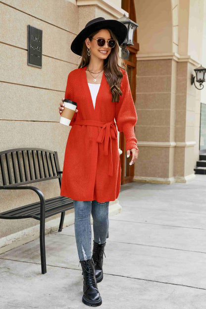 Open Front Lantern Sleeve Cardigan Carauana Store