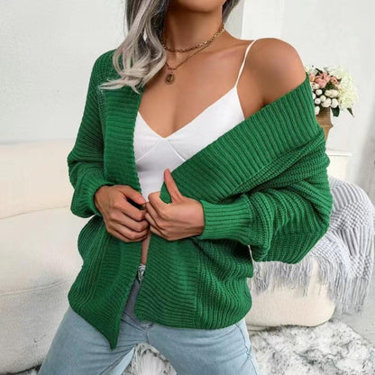 Open Front Lantern Sleeve Cardigan Carauana Store