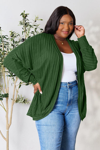 Basic Bae Full Size Ribbed Cocoon Cardigan Carauana Store