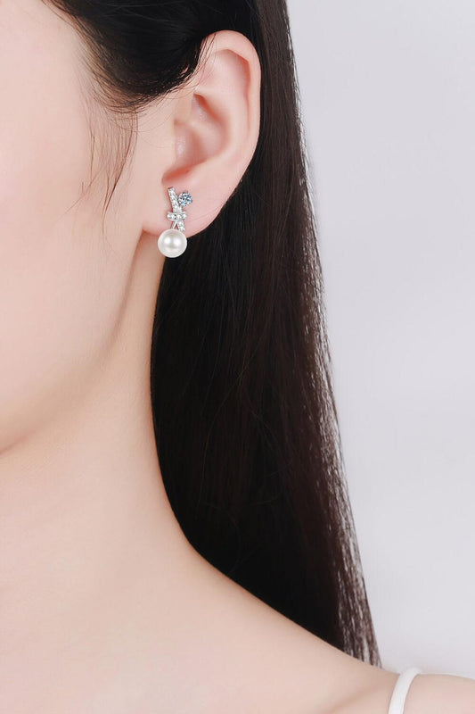 Pearl Moissanite Stud Earrings Carauana Store