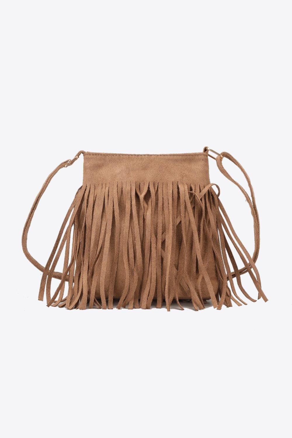 Adored PU Leather Crossbody Bag with Fringe Carauana Store