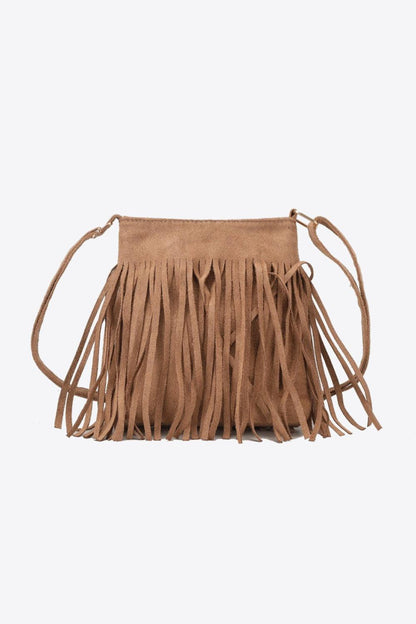 Adored PU Leather Crossbody Bag with Fringe Carauana Store