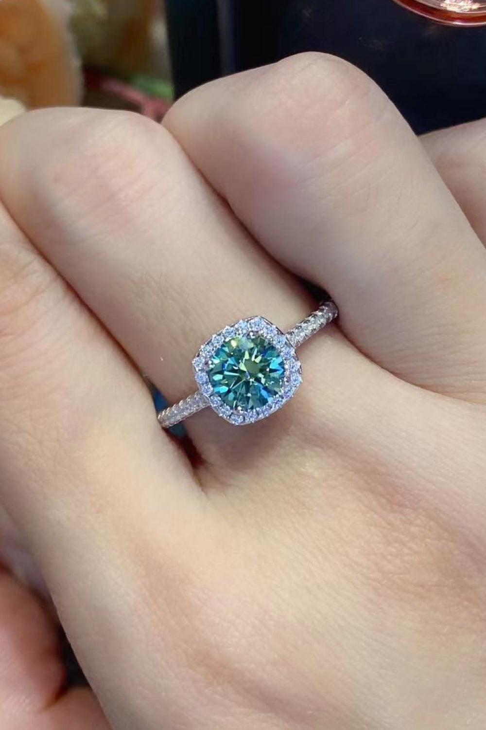 Adored 3 Carat Moissanite Platinum-Plated Cluster Ring Carauana Store