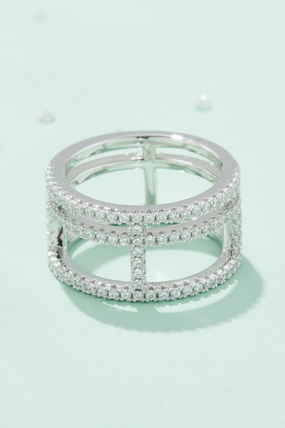 Adored Moissanite Cutout Wide Ring Carauana Store