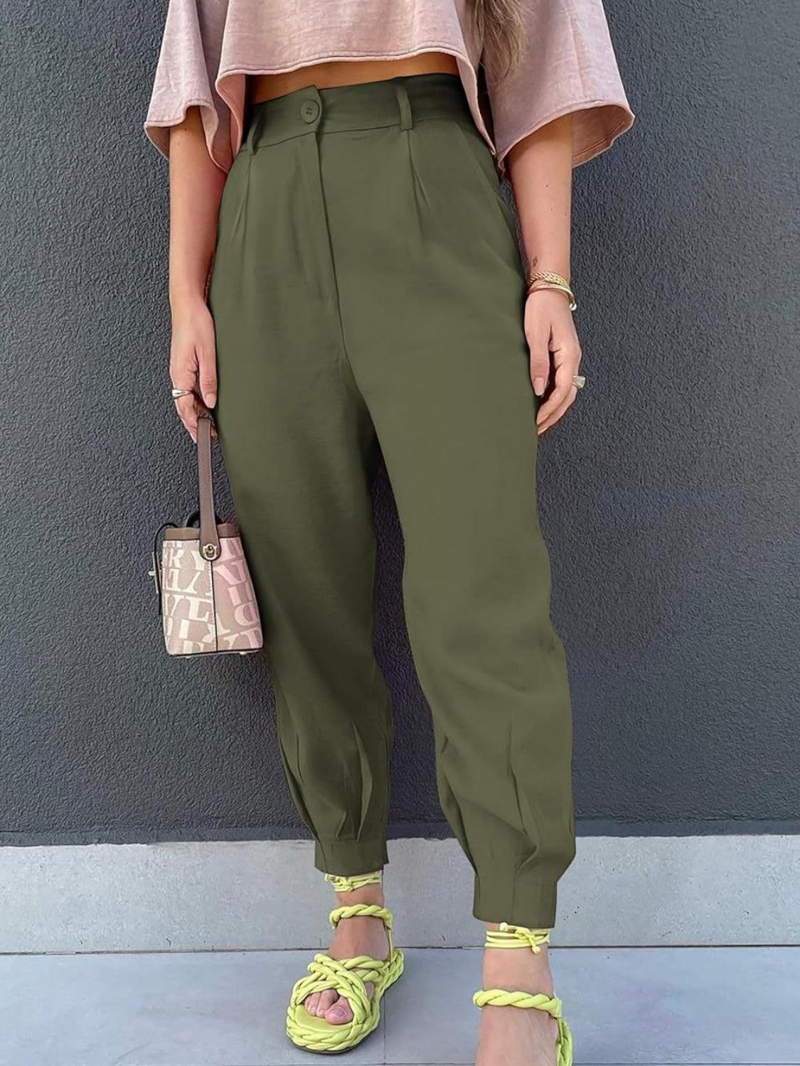High Waist Cropped Pants Carauana Store