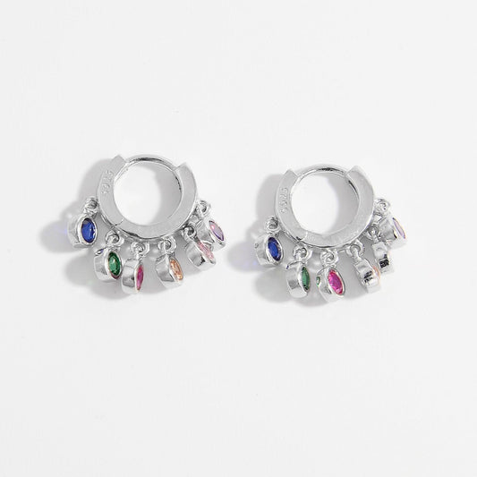 Zircon 925 Sterling Silver Huggie Earrings Carauana Store