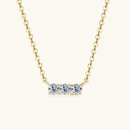 925 Sterling Silver Inlaid Moissanite Bar Necklace Carauana Store