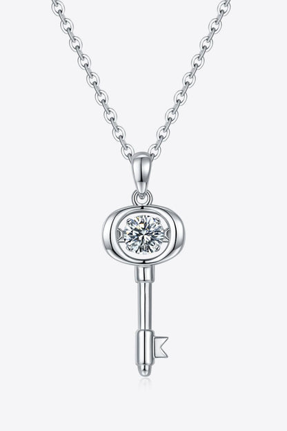 Adored Moissanite Key Pendant Necklace Carauana Store