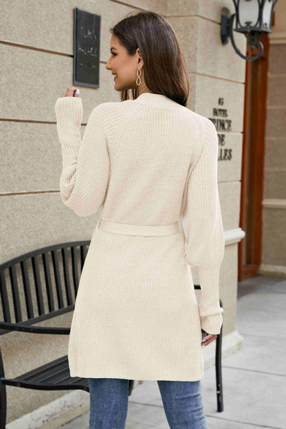 Open Front Lantern Sleeve Cardigan Carauana Store
