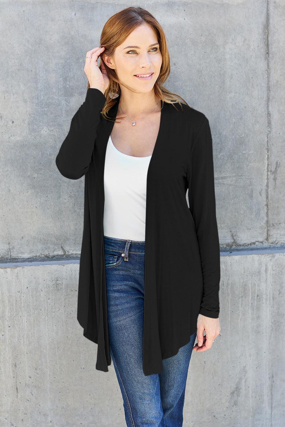 Basic Bae Full Size Open Front Long Sleeve Cardigan Carauana Store
