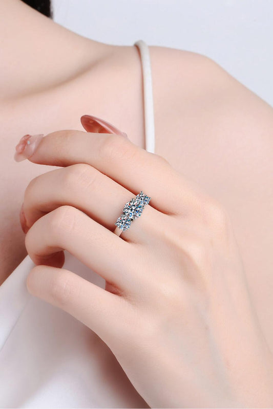 Stylish 925 Sterling Silver Moissanite Ring Carauana Store
