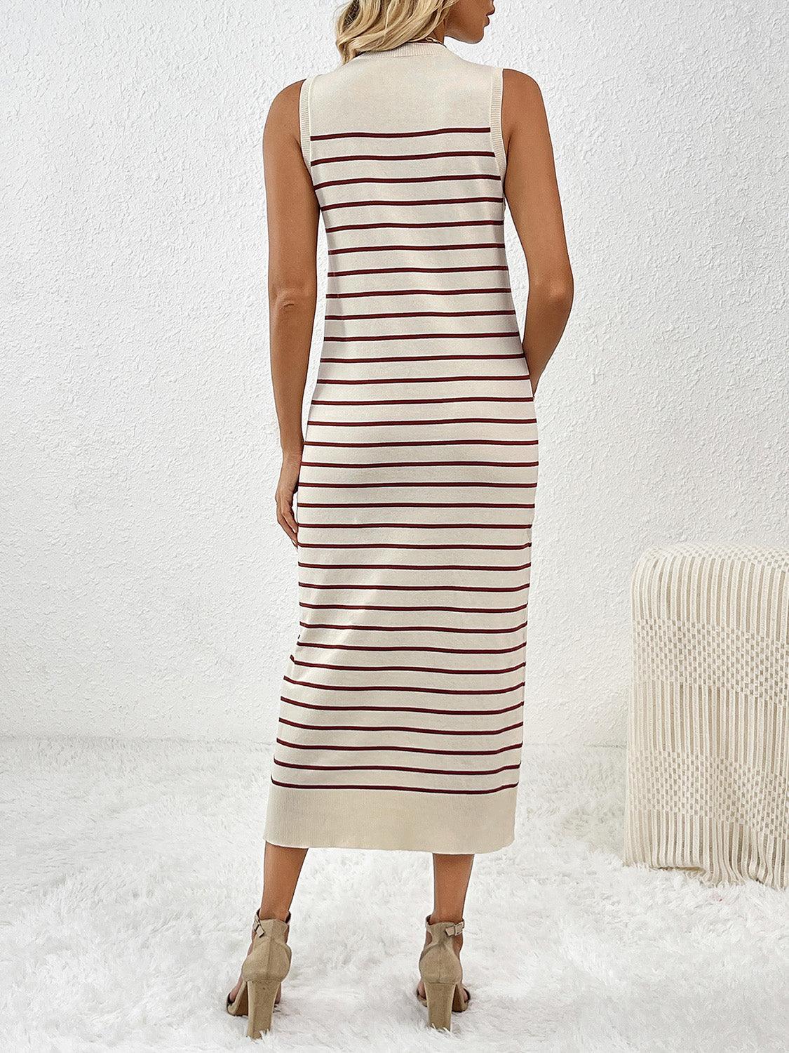 Round Neck Sleeve Midi Knit Dress Carauana Store