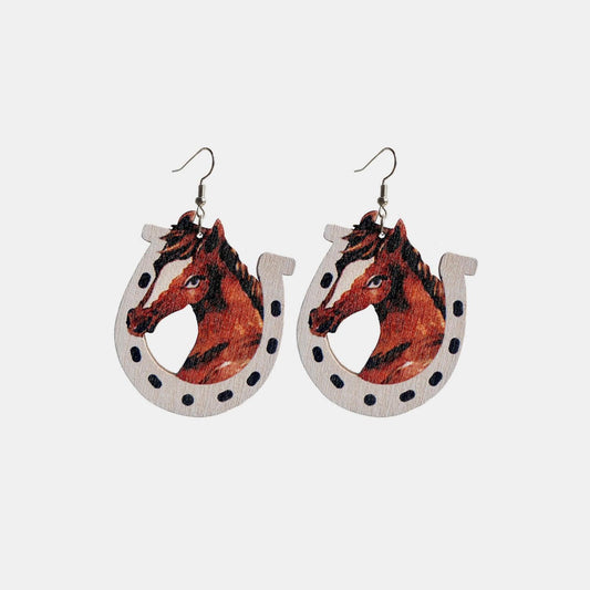 Iron Hook Wooden Earrings Carauana Store