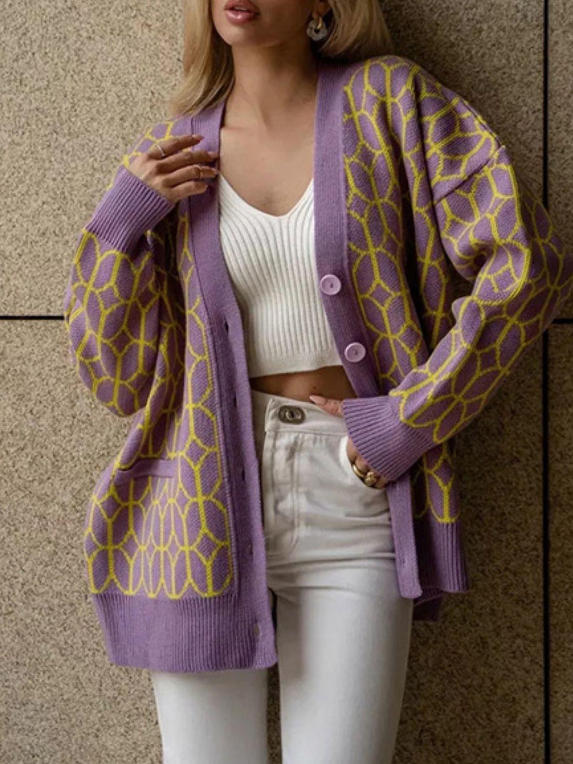 Button Up Long Sleeve Cardigan Carauana Store