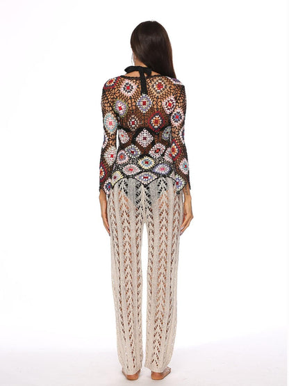 Cutout Drawstring High Waist Swim Pants Carauana Store