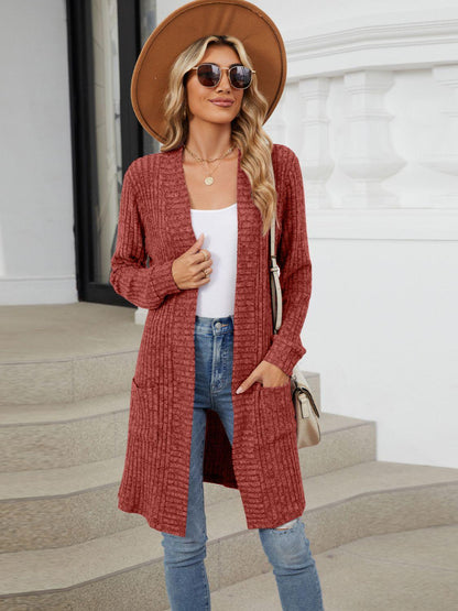 Open Front Long Sleeve Cardigan Carauana Store