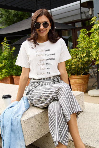 Simply Love Full Size Letter Graphic Short Sleeve T-Shirt Carauana Store