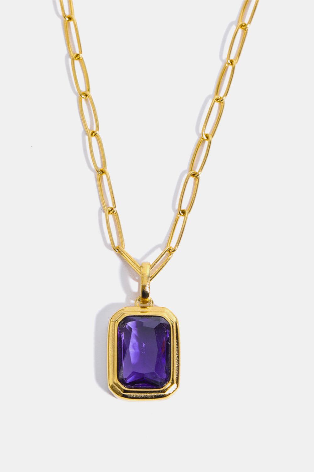 Zircon 18K Gold-Plated Geometrical Shape Pendant Necklace Carauana Store