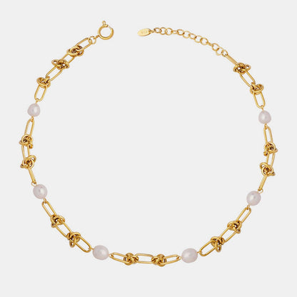 Freshwater Pearl Titanium Steel Necklace Carauana Store
