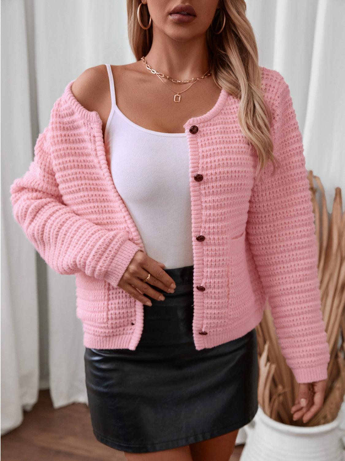 BUtton Up Long Sleeve Cardigan Carauana Store