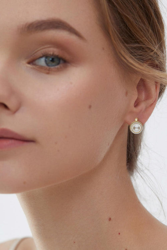 Moissanite Pearl 925 Sterling Silver Earrings Carauana Store