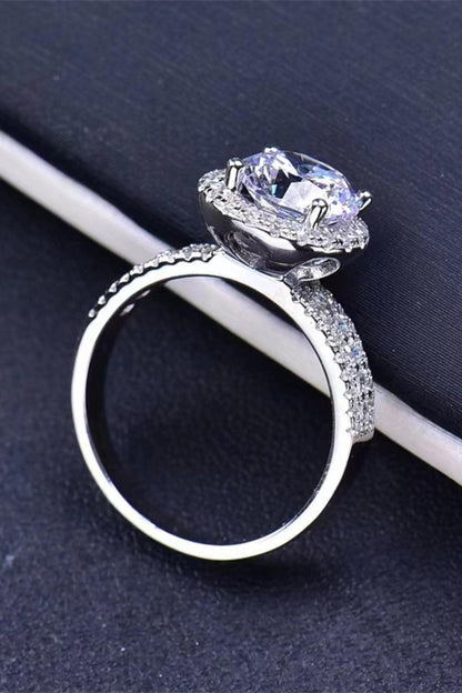 Four-Prong 2 Carat Moissanite Round Ring Carauana Store
