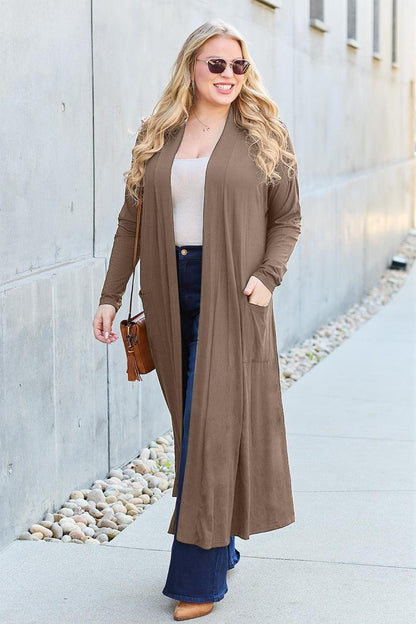 Basic Bae Full Size Open Front Long Sleeve Cover Up Carauana Store