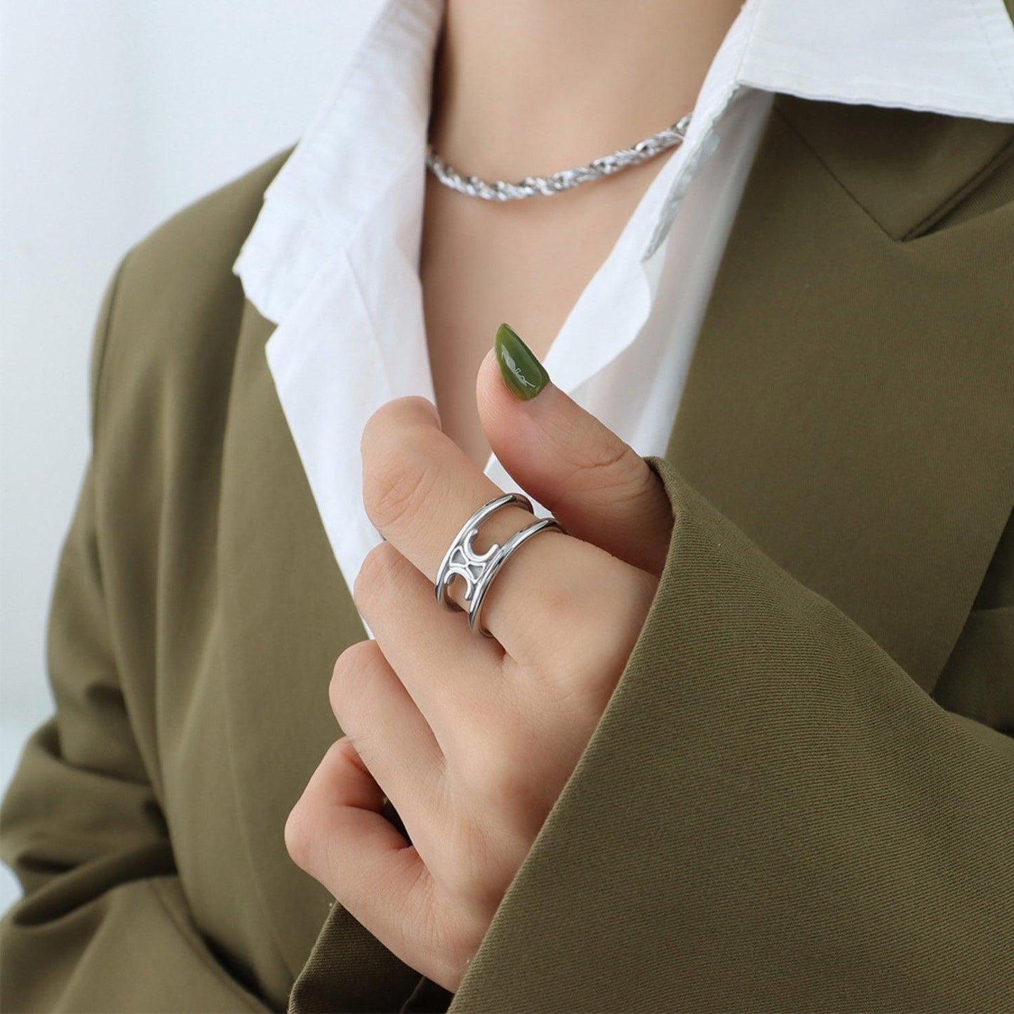 Titanium Steel Double-Layered Ring Carauana Store