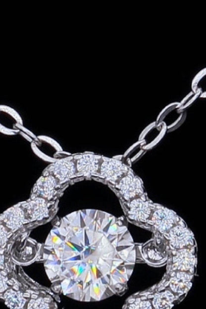 925 Sterling Silver Moissanite Flower Pendant Necklace Carauana Store