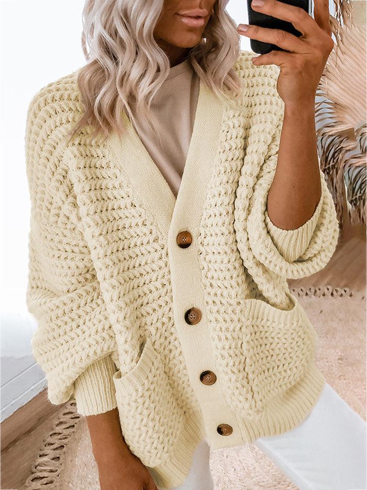 V-Neck Long Sleeve Cardigan Carauana Store