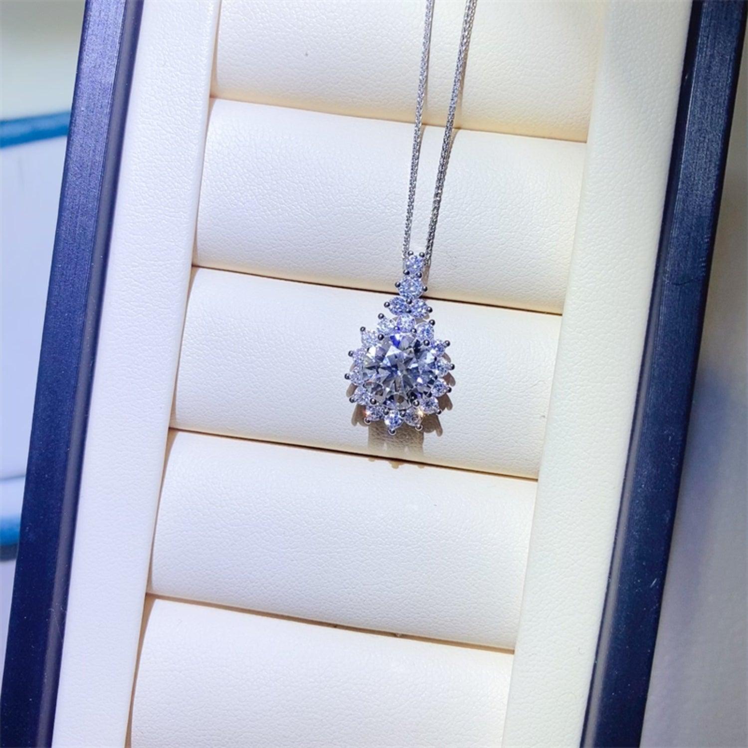 5 Carat Moissanite 925 Sterling Silver Pendant Necklace Carauana Store