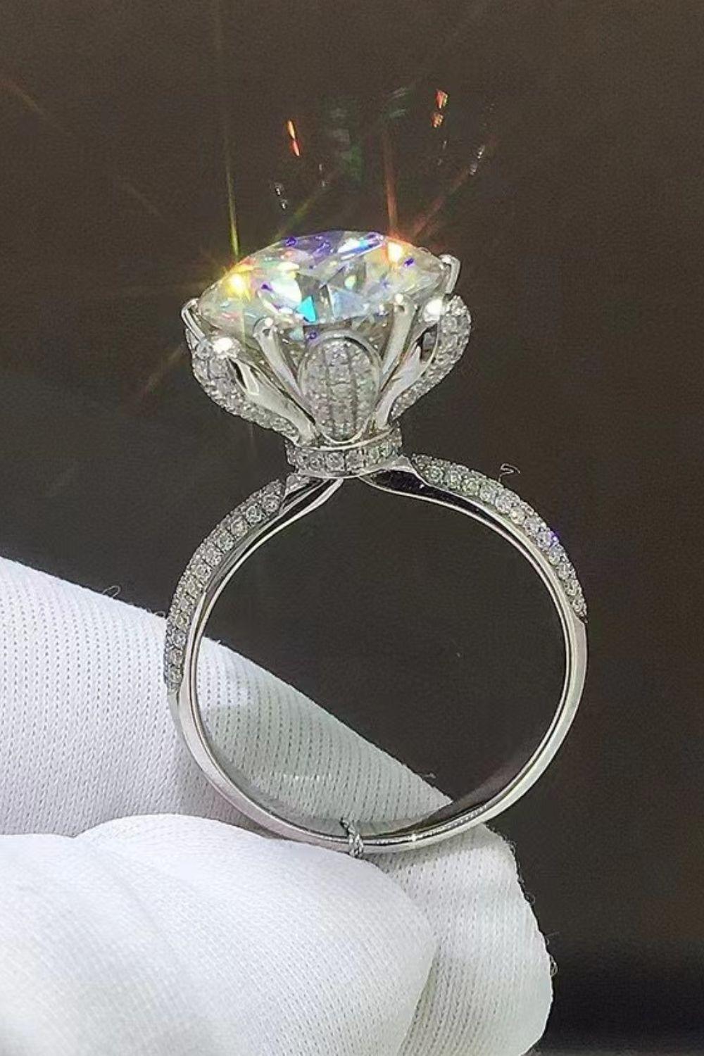 5 Carat Moissanite Side Stone Ring Carauana Store