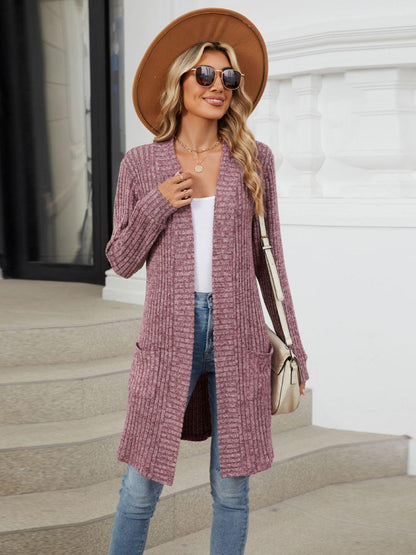 Open Front Long Sleeve Cardigan Carauana Store