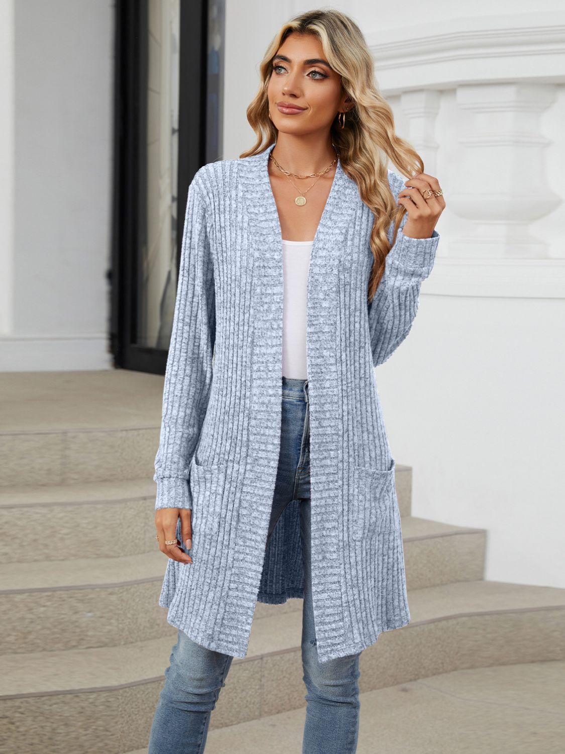 Open Front Long Sleeve Cardigan Carauana Store