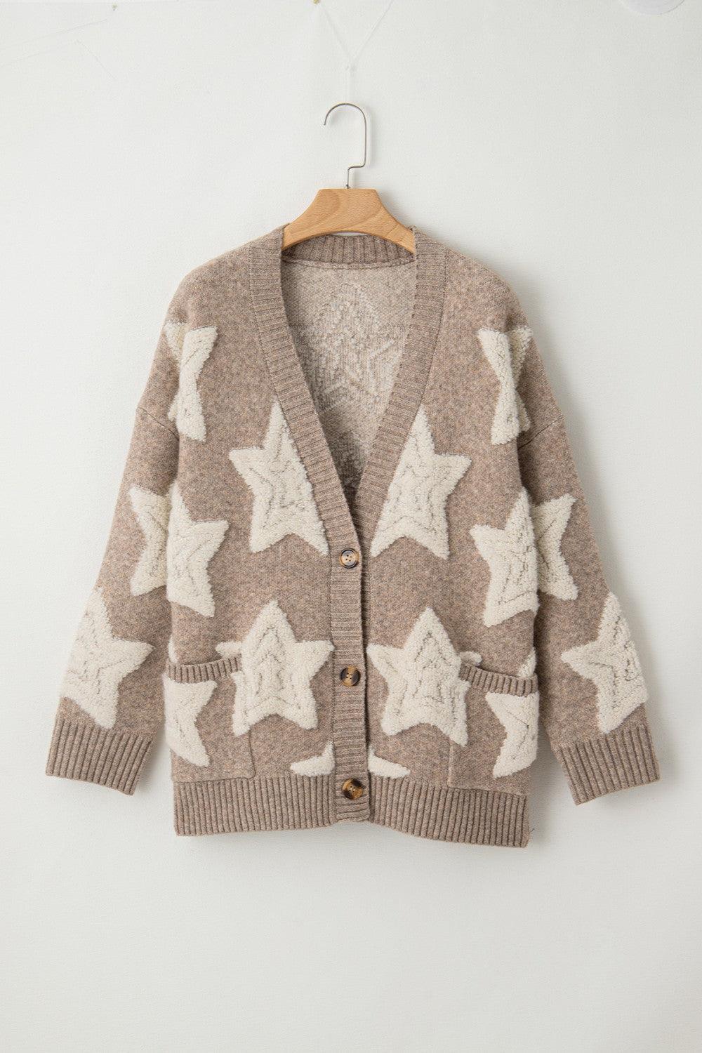 Star Button Up Long Sleeve Cardigan Carauana Store