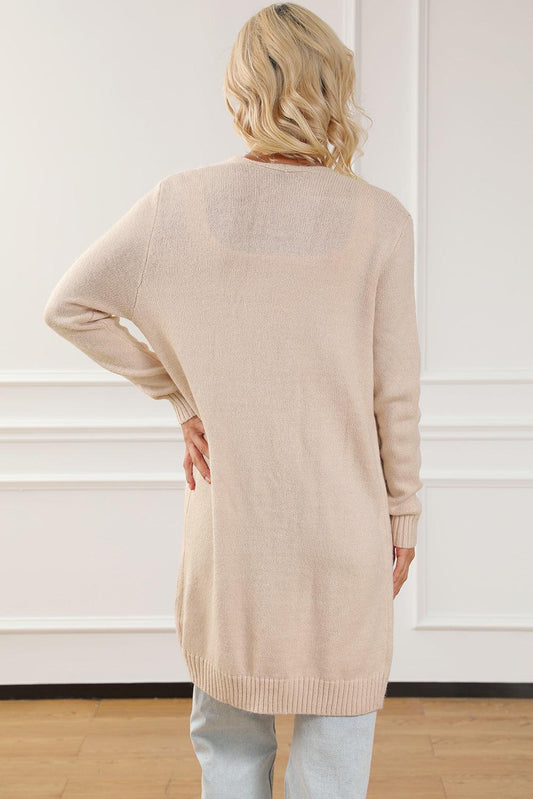 Pocketed Long Sleeve Cardigan Carauana Store