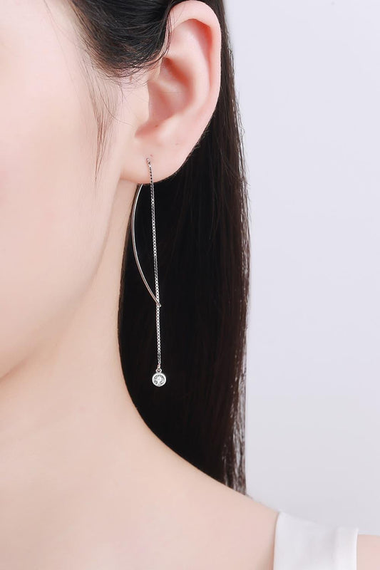 Moissanite 925 Sterling Silver Threader Earrings Carauana Store