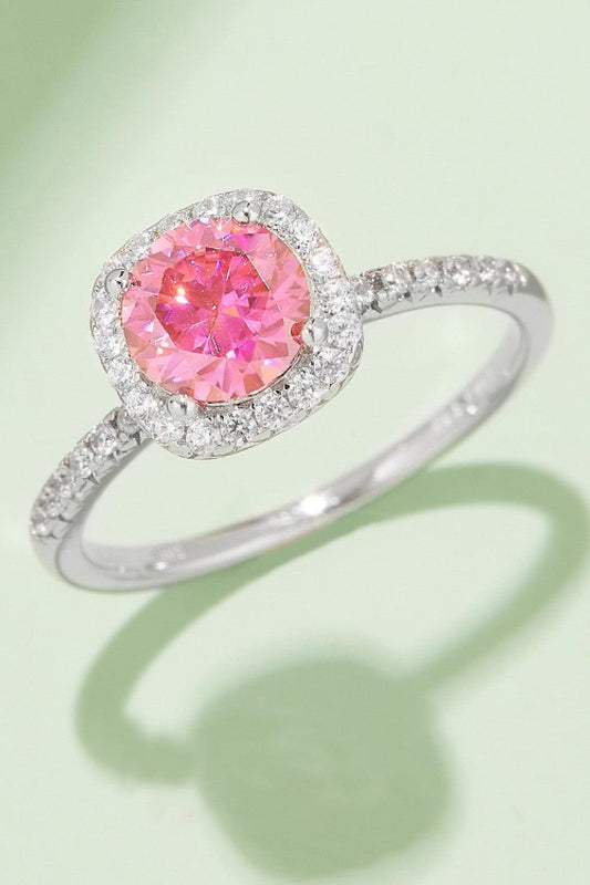 Adored 1 Carat Moissanite 925 Sterling Silver Halo Ring Carauana Store