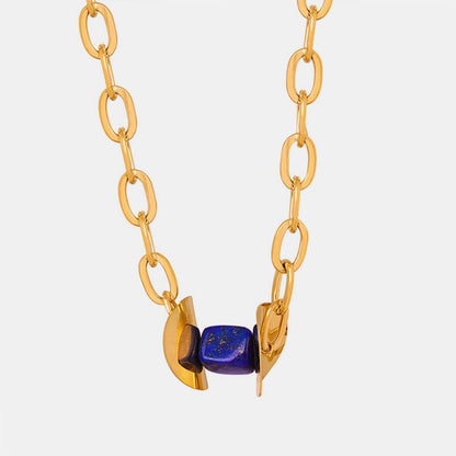 Natural Stone Pendant Titanium Steel Necklace Carauana Store