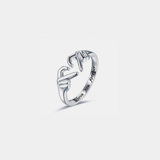Hand Heart Shape 925 Sterling Silver Open Ring Carauana Store