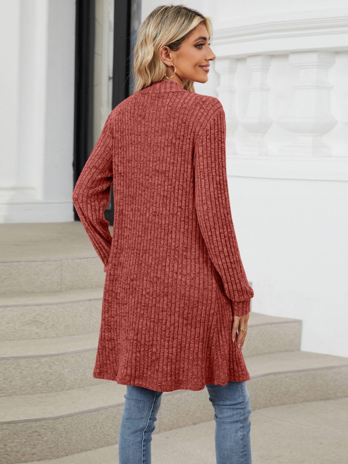 Open Front Long Sleeve Cardigan Carauana Store