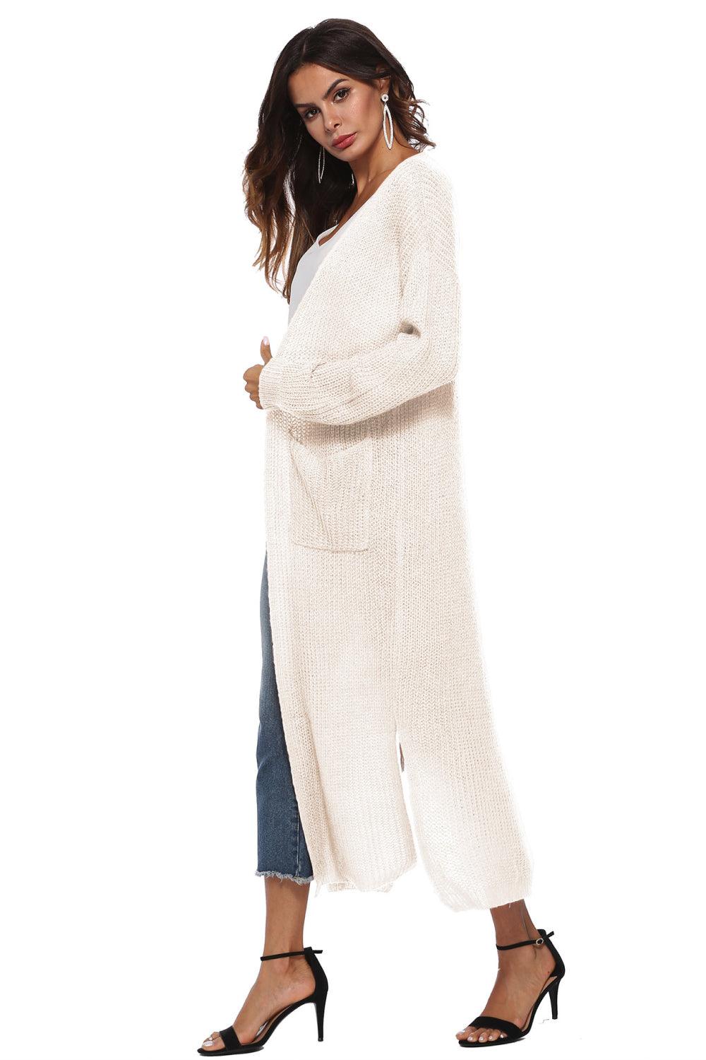 Long Sleeve Open Front Buttoned Cardigan Carauana Store