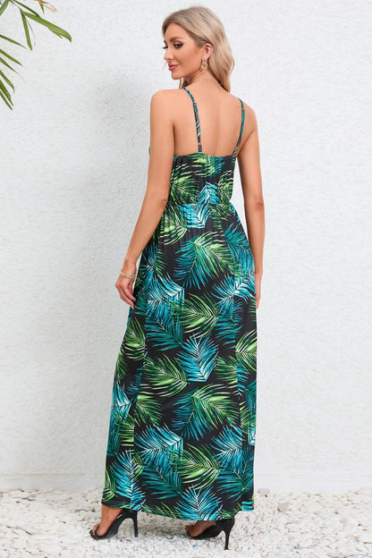 Printed Surplice Maxi Cami Dress Carauana Store